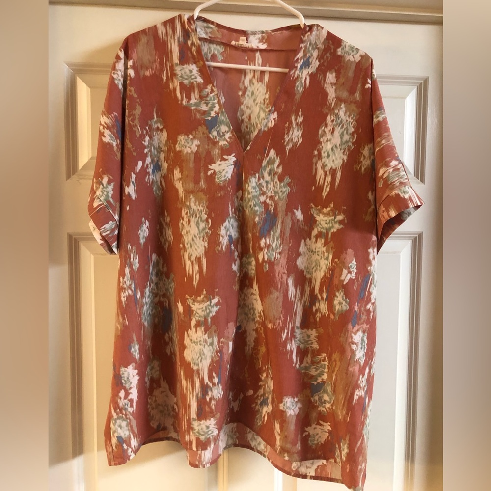 Oversized V-Neck Blouse